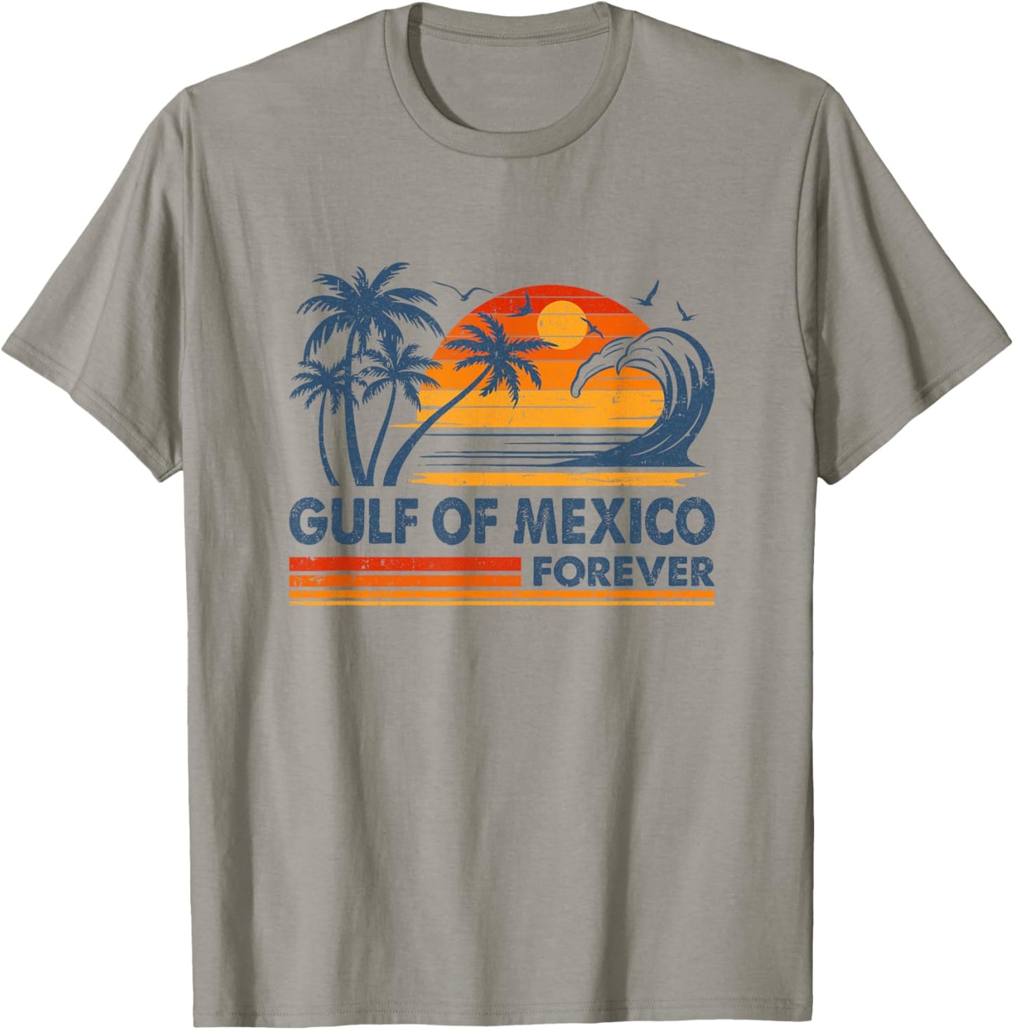 Gulf Of Mexico Forever Vintage Palms Summer Holiday Vacation T-Shirt