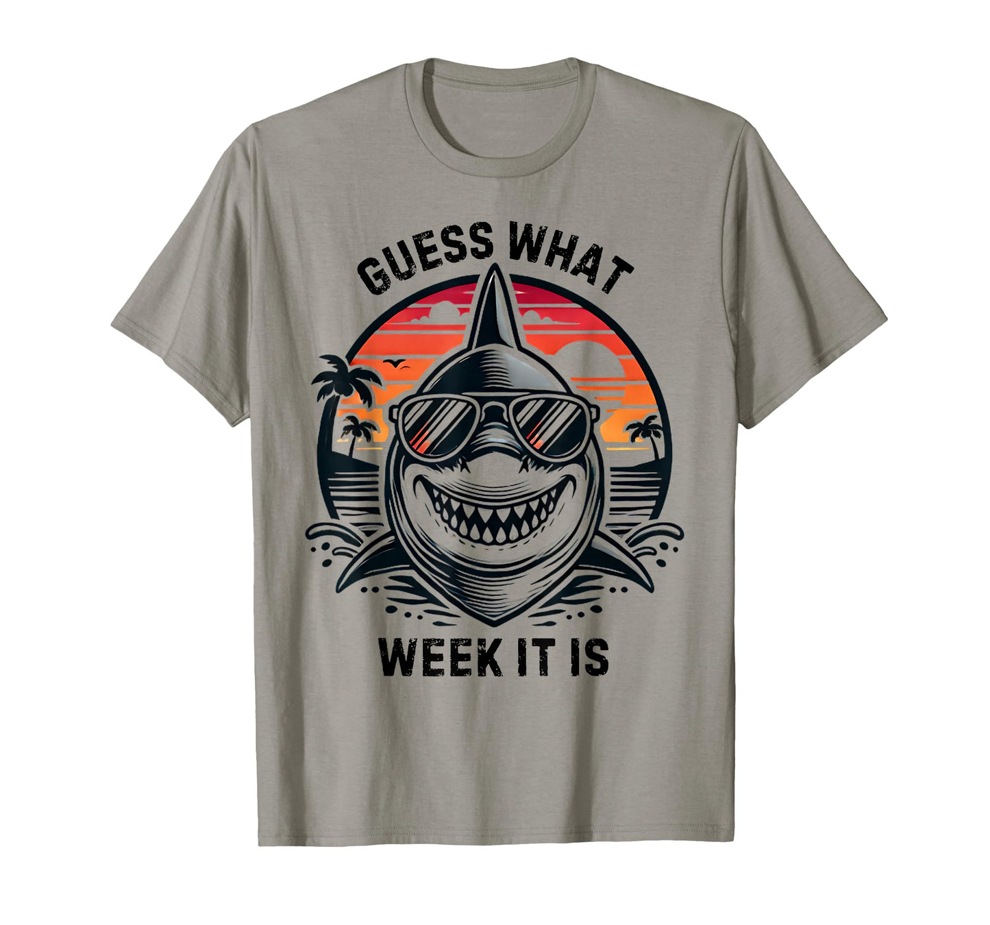 Vintage Shark 2025 Week Guess What Week It Is Shark Lover T-Shirt