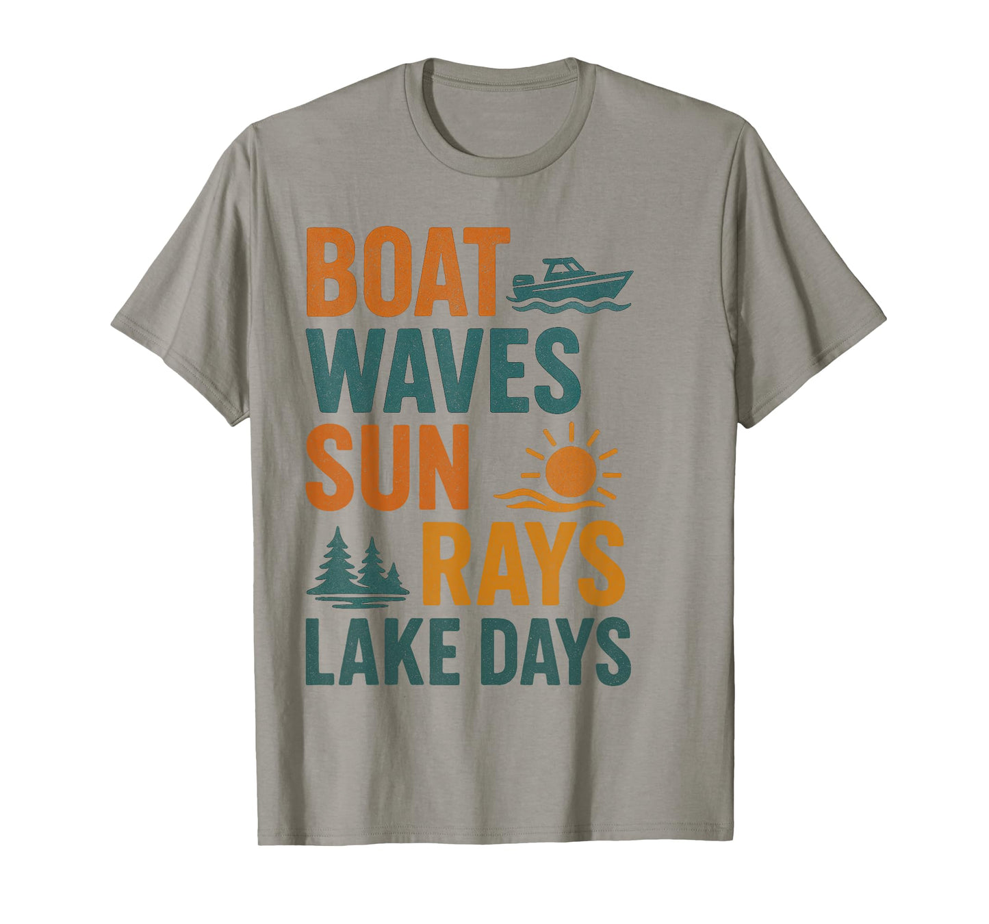 Boat Waves Sun Rays Lake Days Retro Summer - Lake Life Vibes T-Shirt