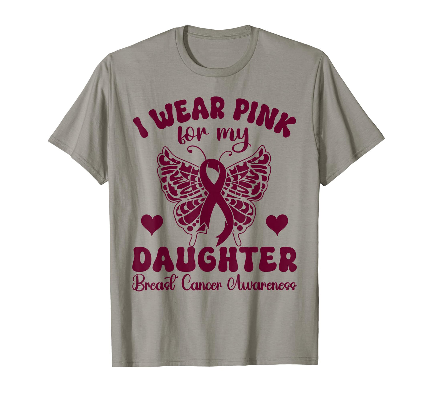 I Wear Pink for Daughter Breast Cancer Awareness butterfly T-Shirt