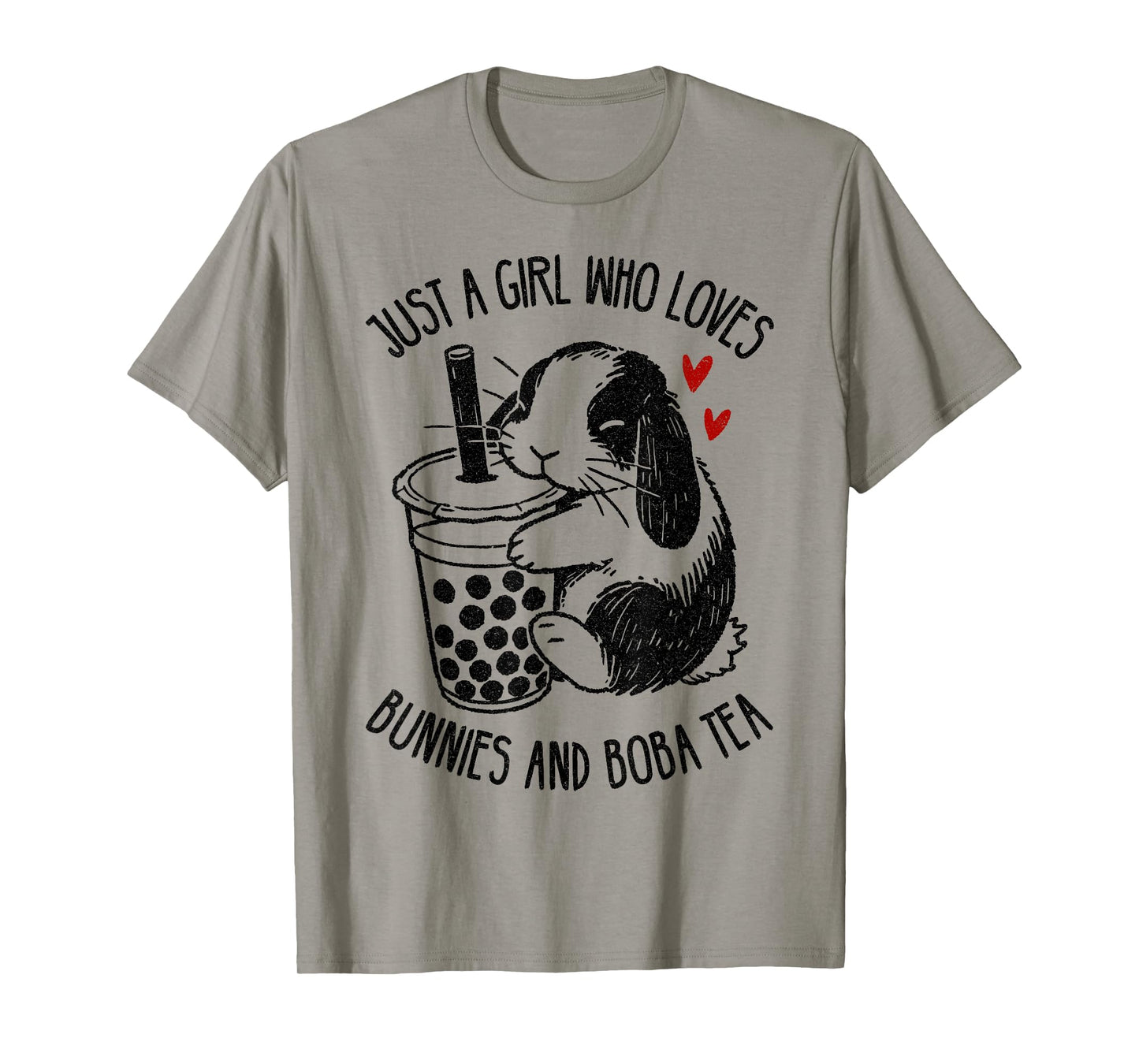 Just A Girl Who Loves Bunnies and Boba Tea Holland lop Lover T-Shirt