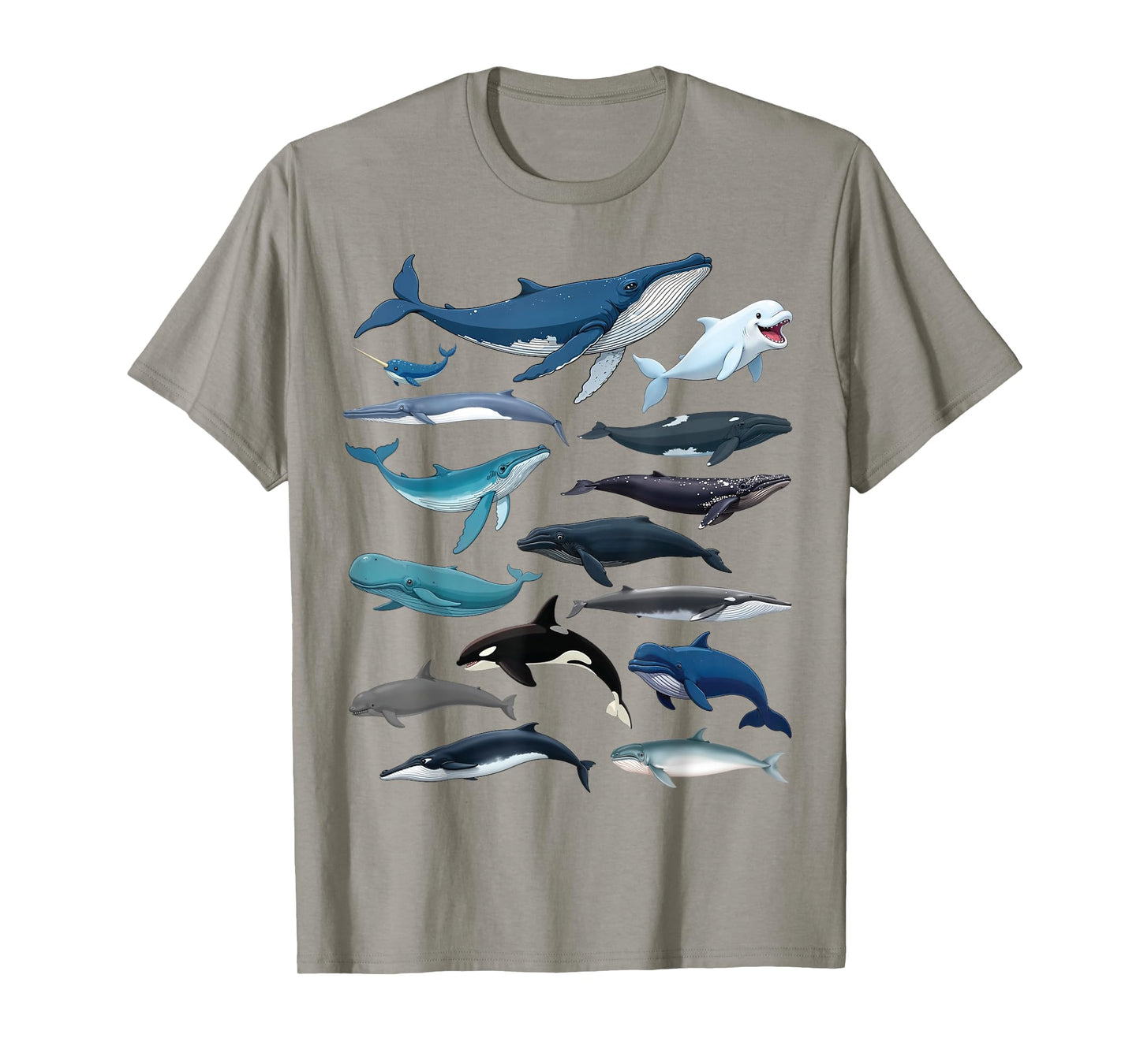 Types of Whales Educational Marine Life Enthusiast Biologist T-Shirt