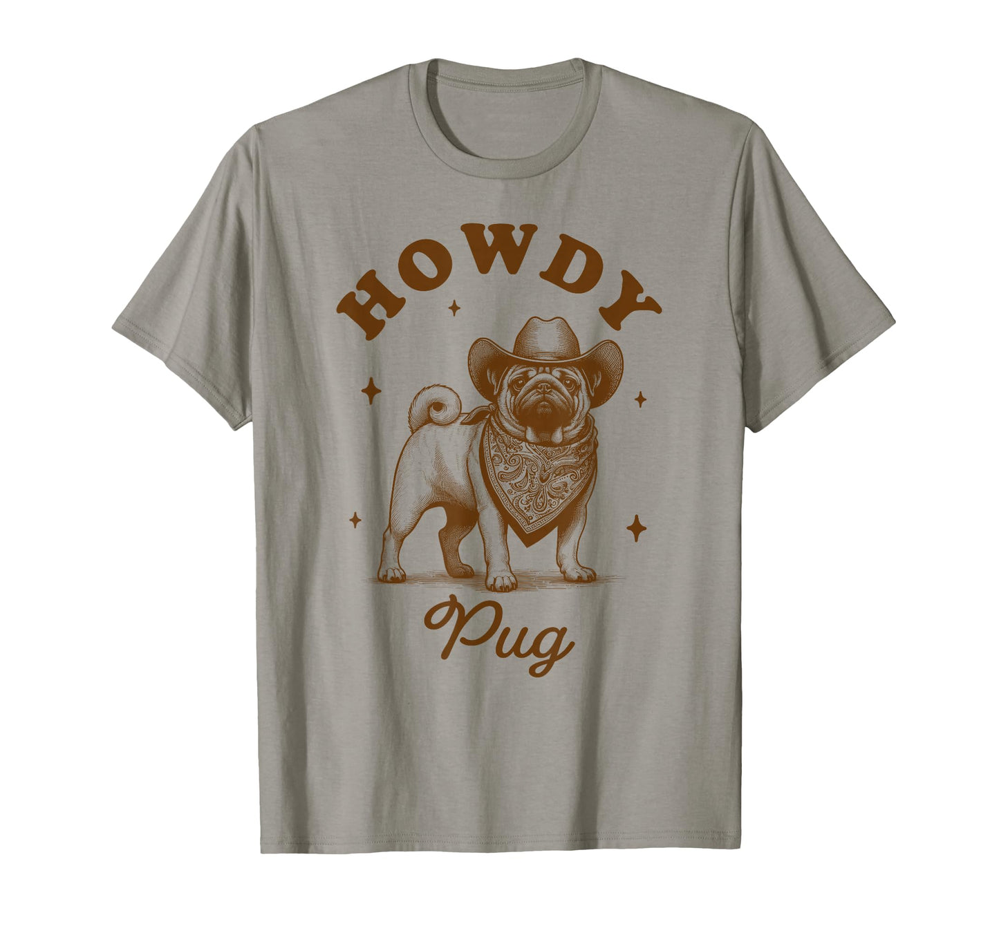 Pug Mom Pug Lover Vintage Country Western Life Howdy Pug T-Shirt