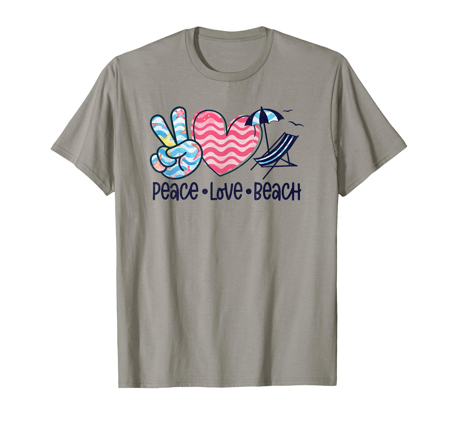 Peace Love Beach Fun Summer Vibes Design T-Shirt