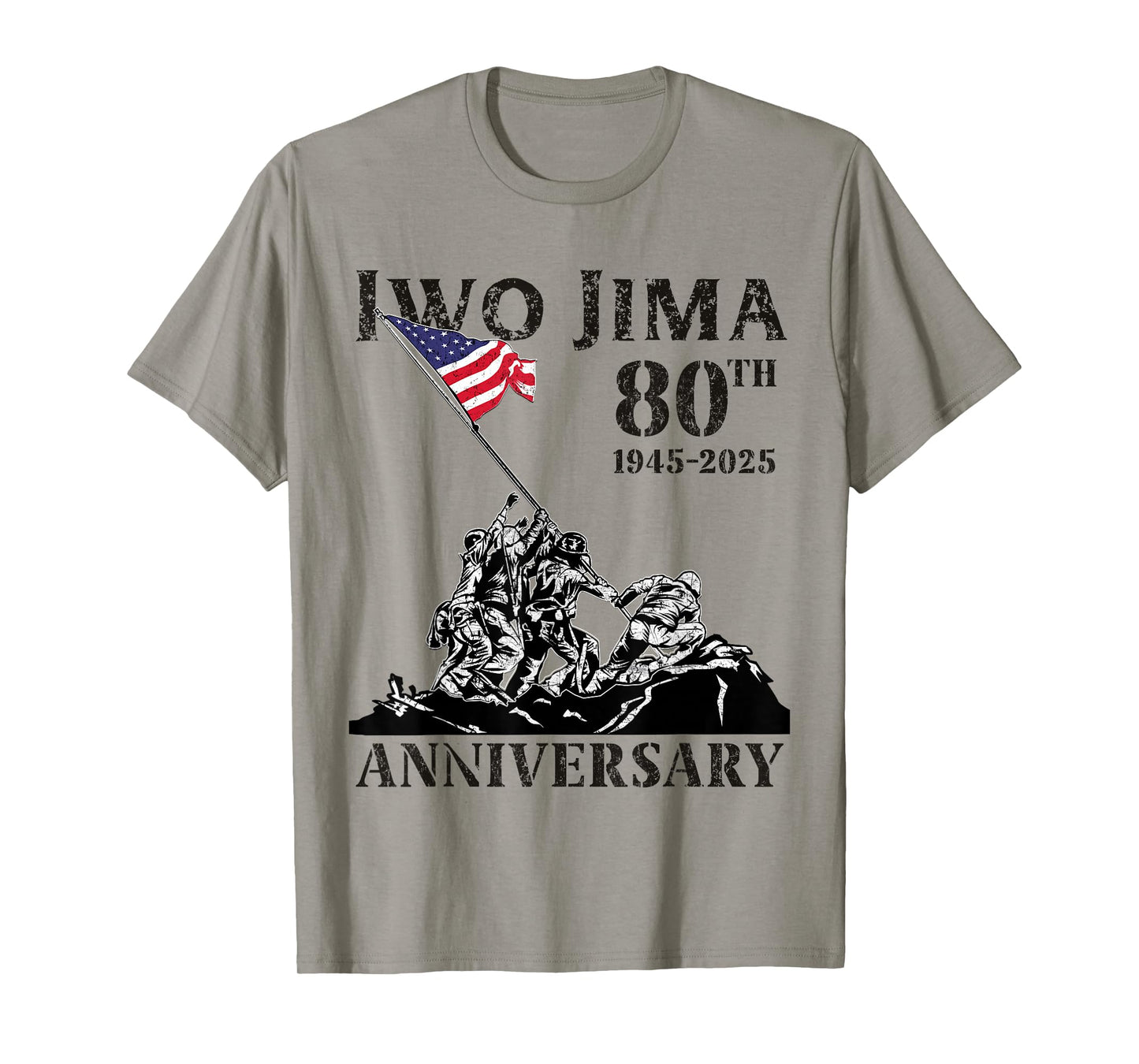 Iwo Jima 80th Anniversary WWII Veteran 4th of July US Flag T-Shirt