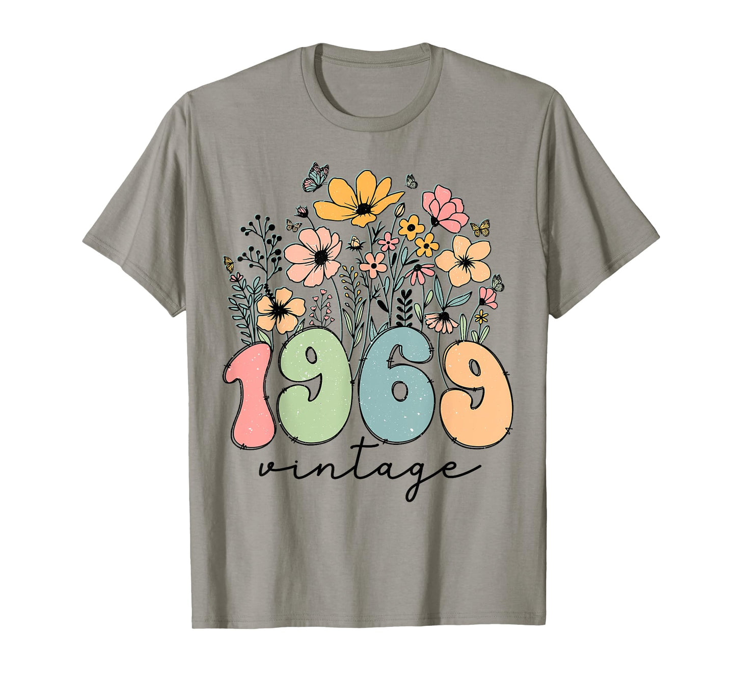 55 Years Old Vintage 1969 Flowers 55th Birthday Floral Women T-Shirt