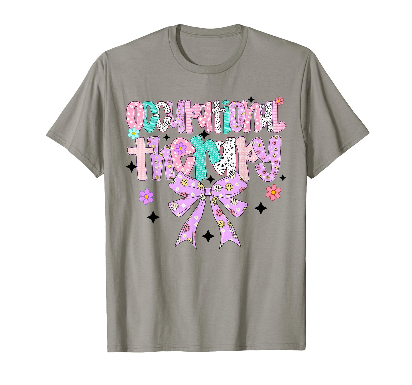 Groovy Occupational Therapy Preppy Coquette Bow OT Assistant T-Shirt