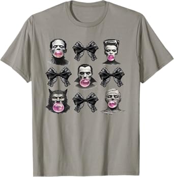 Frankenstein Monster Werewolf Vampire Blowing Bubble Gum T-Shirt