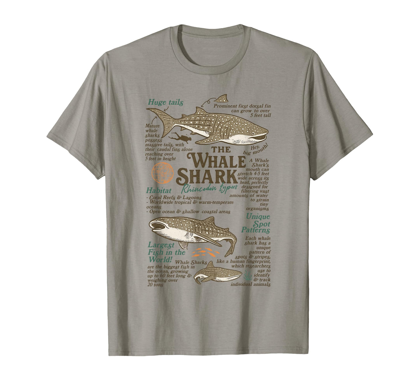 Whale Shark Anatomy Ocean Sea Animal Ocean Exploring Lover T-Shirt