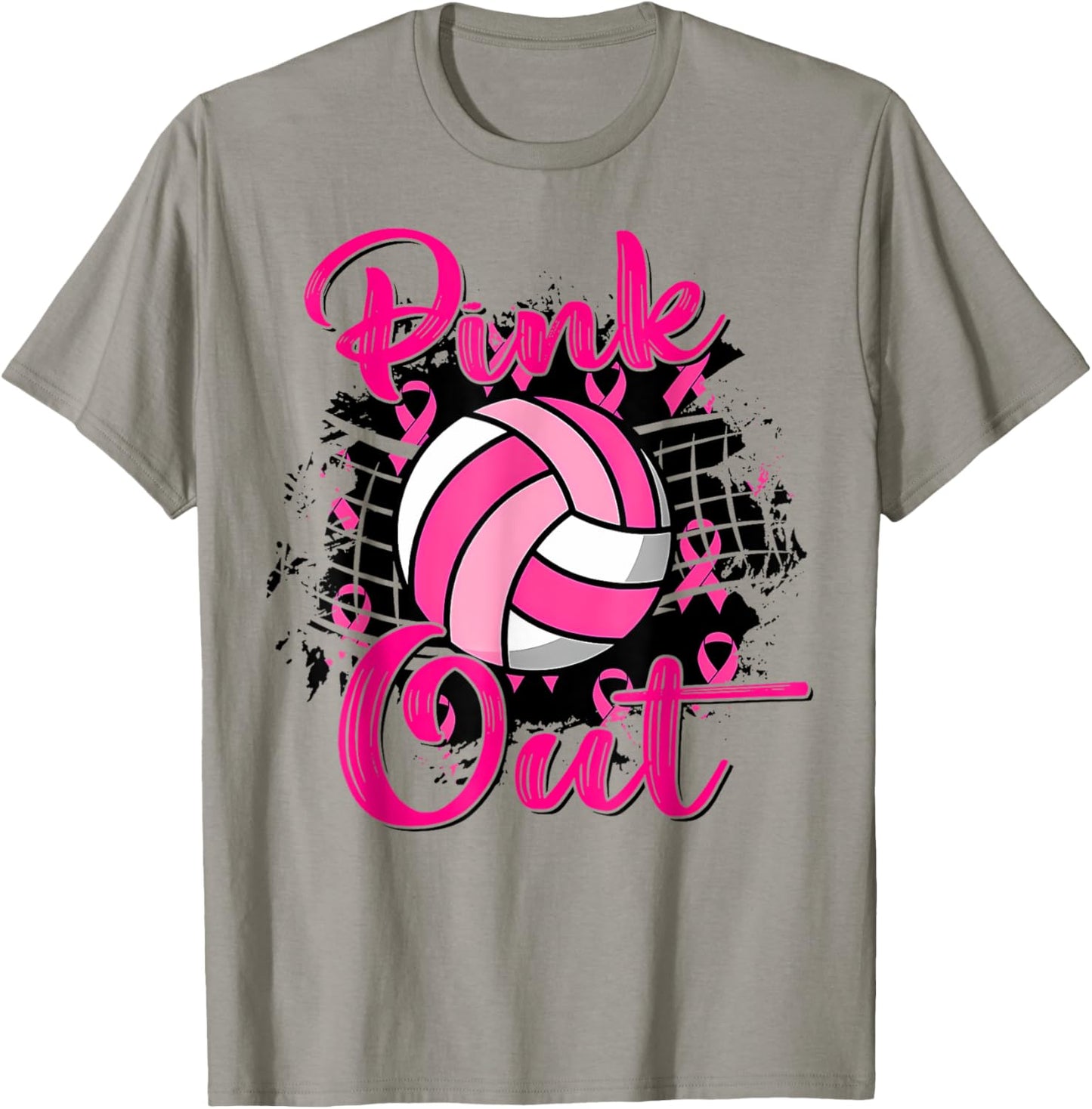 Volleyball Pink Out Breast Cancer Awareness T-Shirt