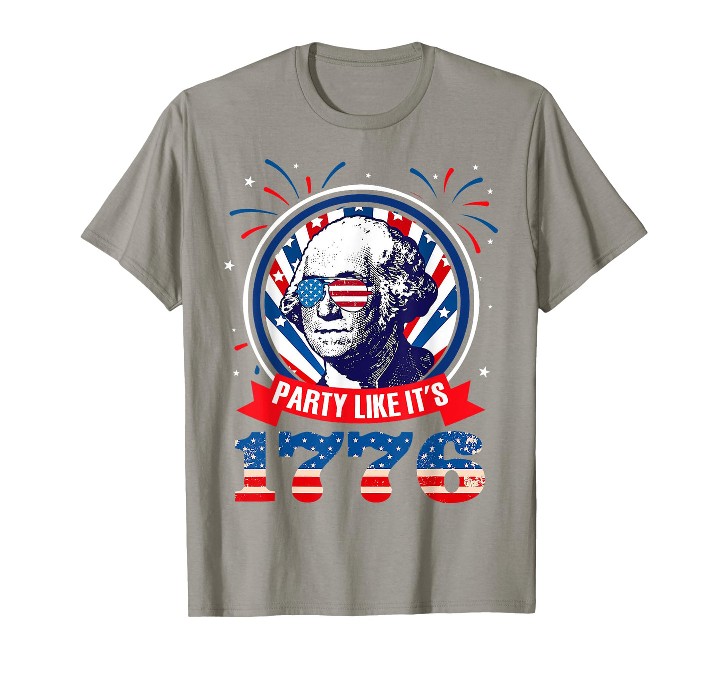 Funny Party Like It Is 1776 4th of July George Washington T-Shirt for Women Men