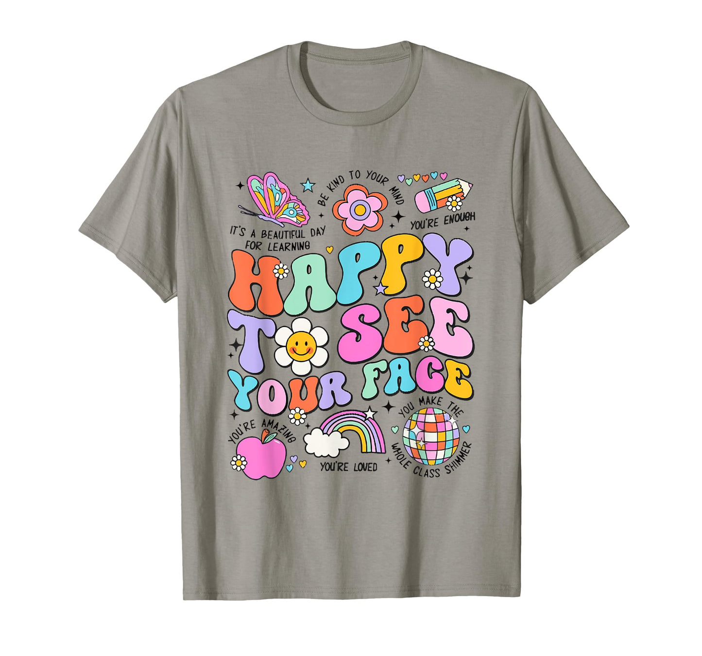 Happy To See Your Face Teacher Disco Ball Back To School T-Shirt