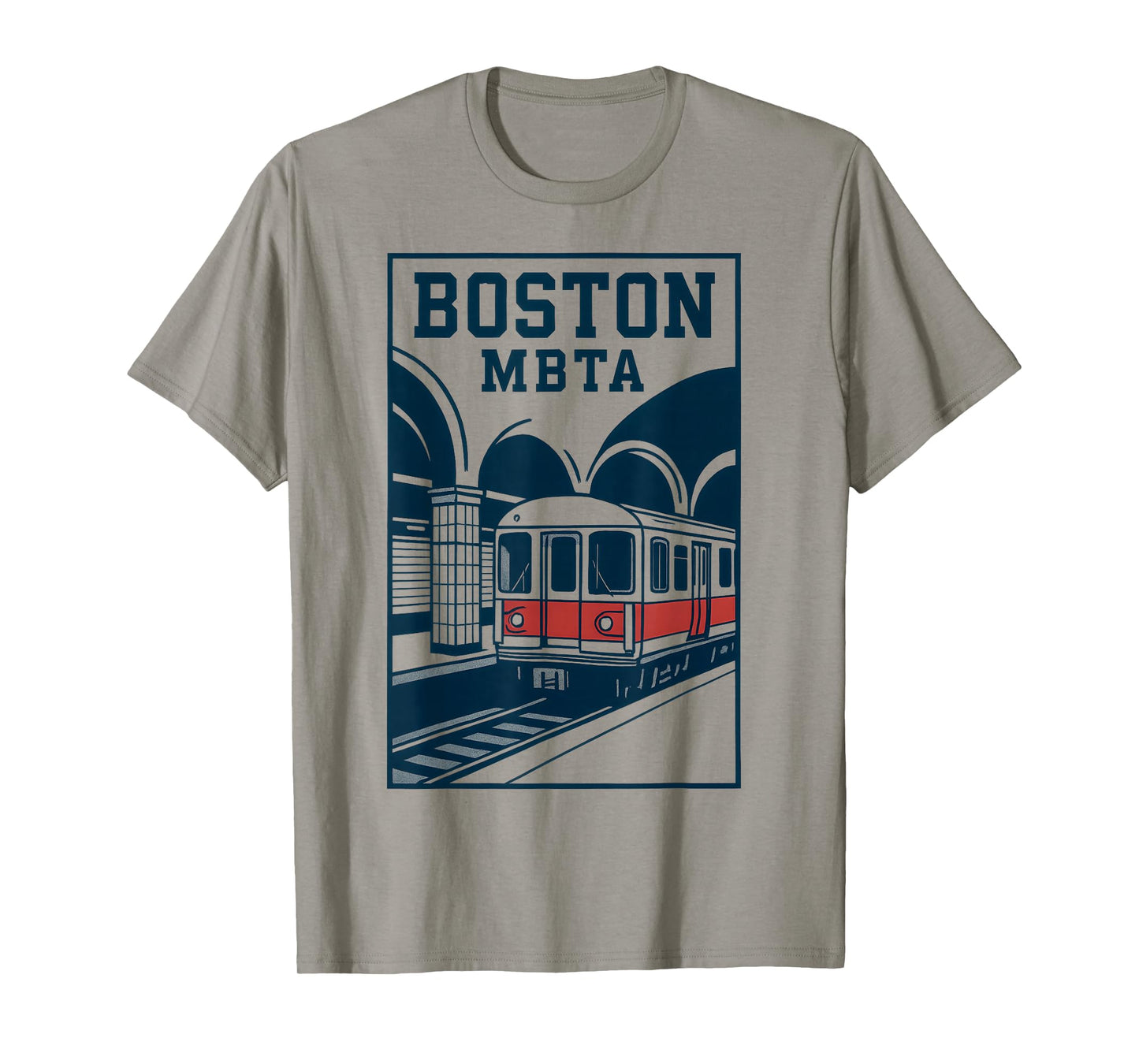 Boston MBTA Subway Retro Train City Transit Artwork T-Shirt
