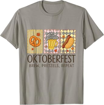 Oktoberfest Pretzel Beer Sausage Fall Aesthetic T-Shirt