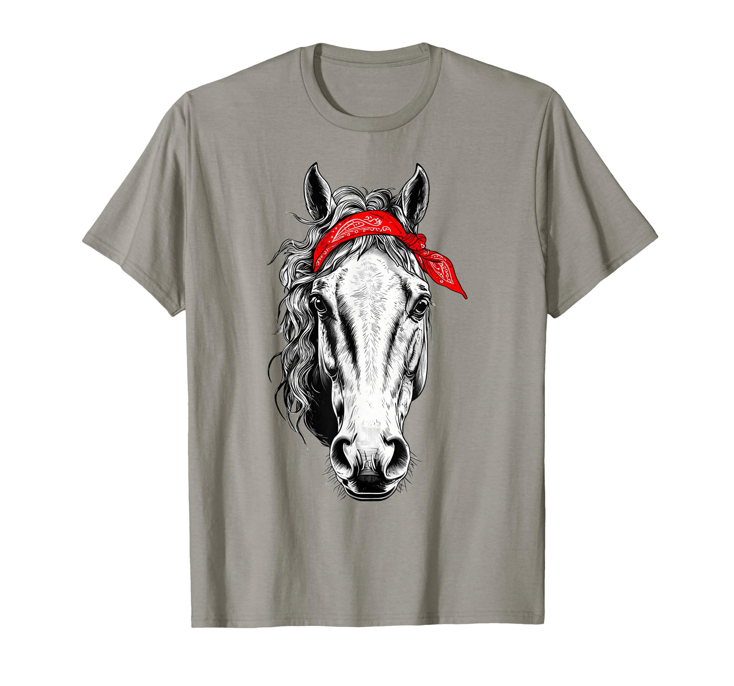 Girls Western Shirt Horse Graphic Red Bandana Tee T-Shirt