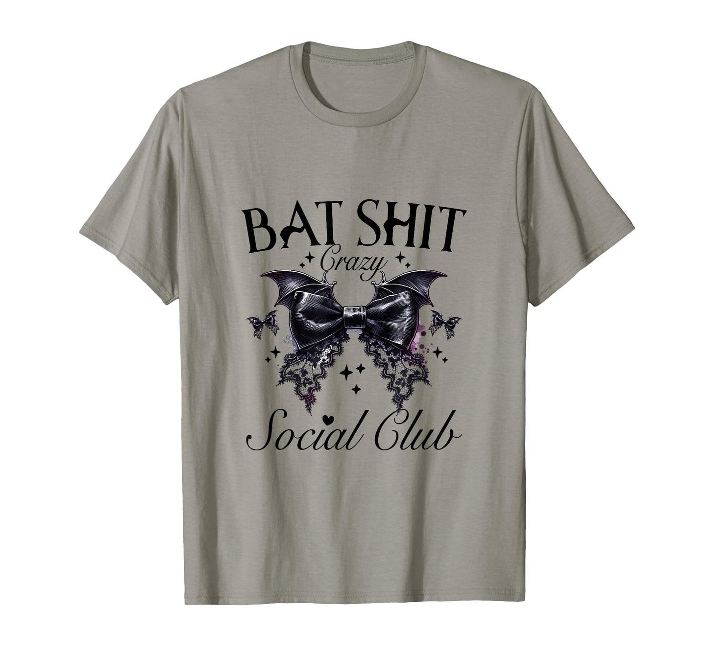 Halloween Bat Shit Crazy Social Club Funny Goth Mom Life T-Shirt