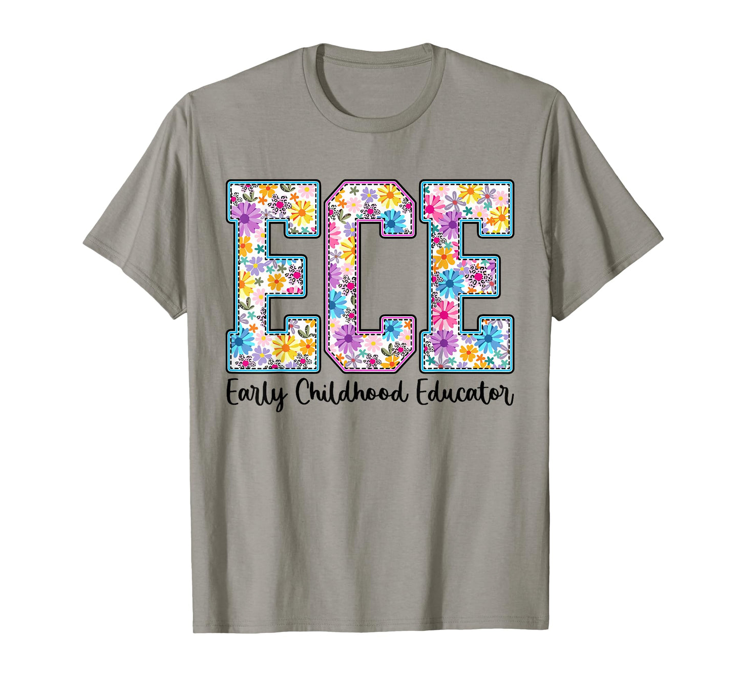 Retro ECE Early Childhood Educator Boho Floral ECE Teacher T-Shirt
