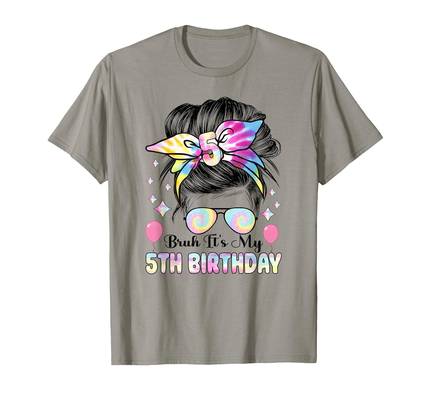 Bruh It's My 5th Birthday Retro 5 Year Old Birthday Girl T-Shirt