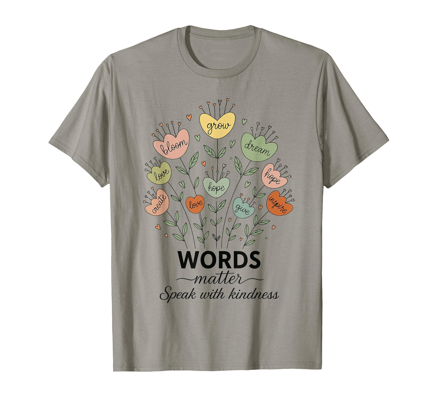 Words Matter Speak with Kindness Boho Floral Mental Health T-Shirt