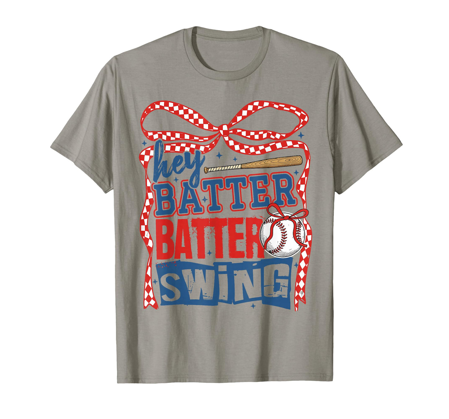 Baseball Mom Hey Batter Batter Swing Coquette Bow Womens T-Shirt