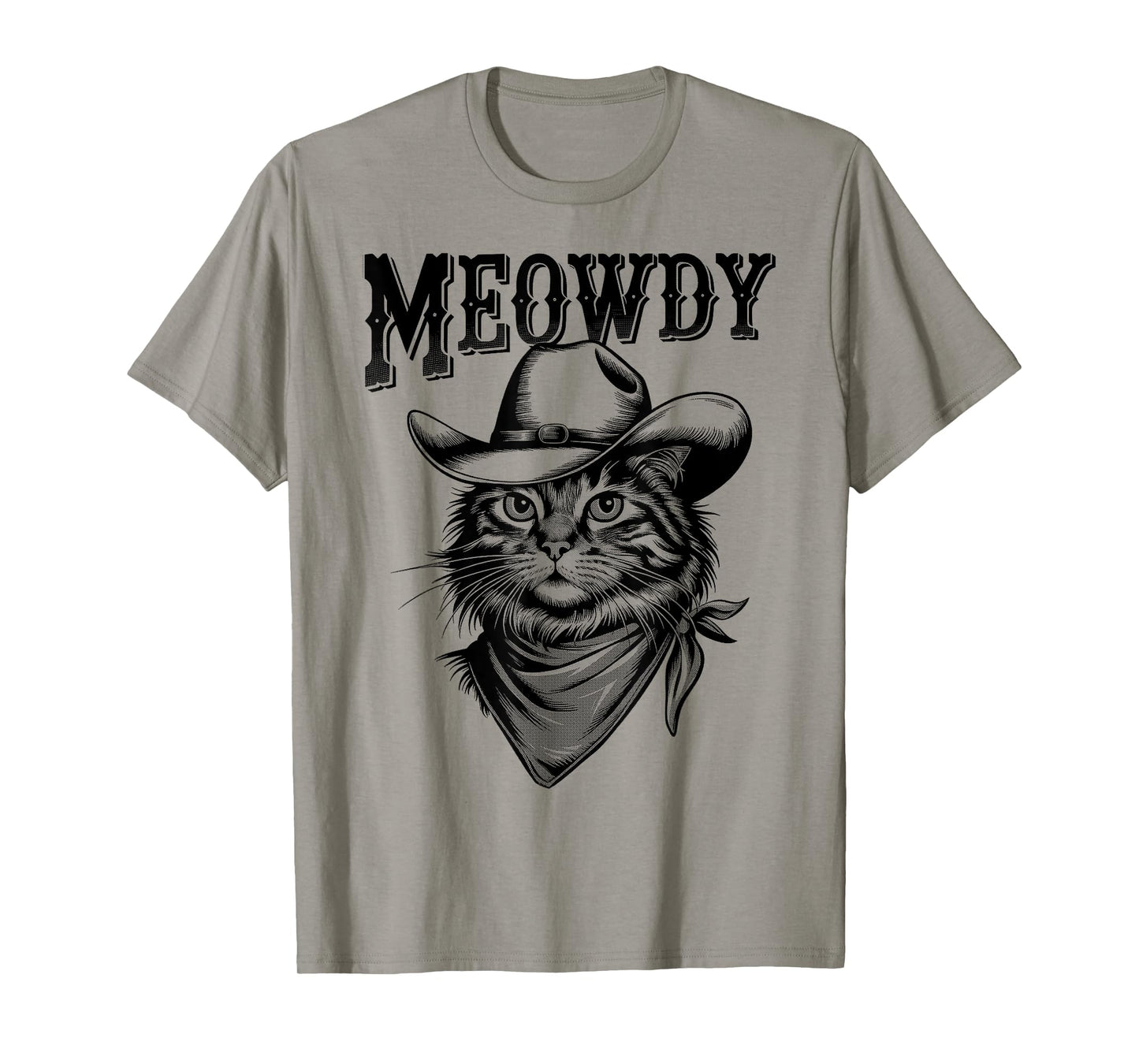 Meowdy Cat Funny Cowboy Western Graphic Cat Lady Cat Dad T-Shirt