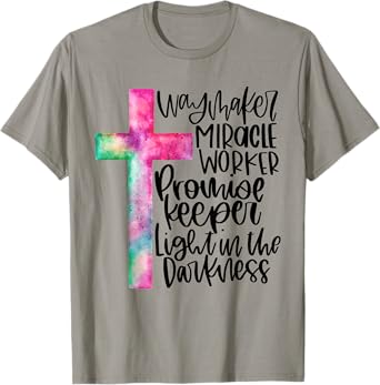 Waymaker Miracle Worker Rainbow Christian Jesus God Women T-Shirt