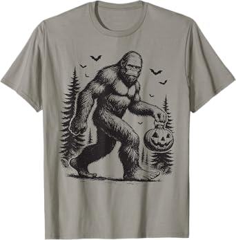 Spooky Halloween Bigfoot Pumskin Shirt Men Women T-Shirt