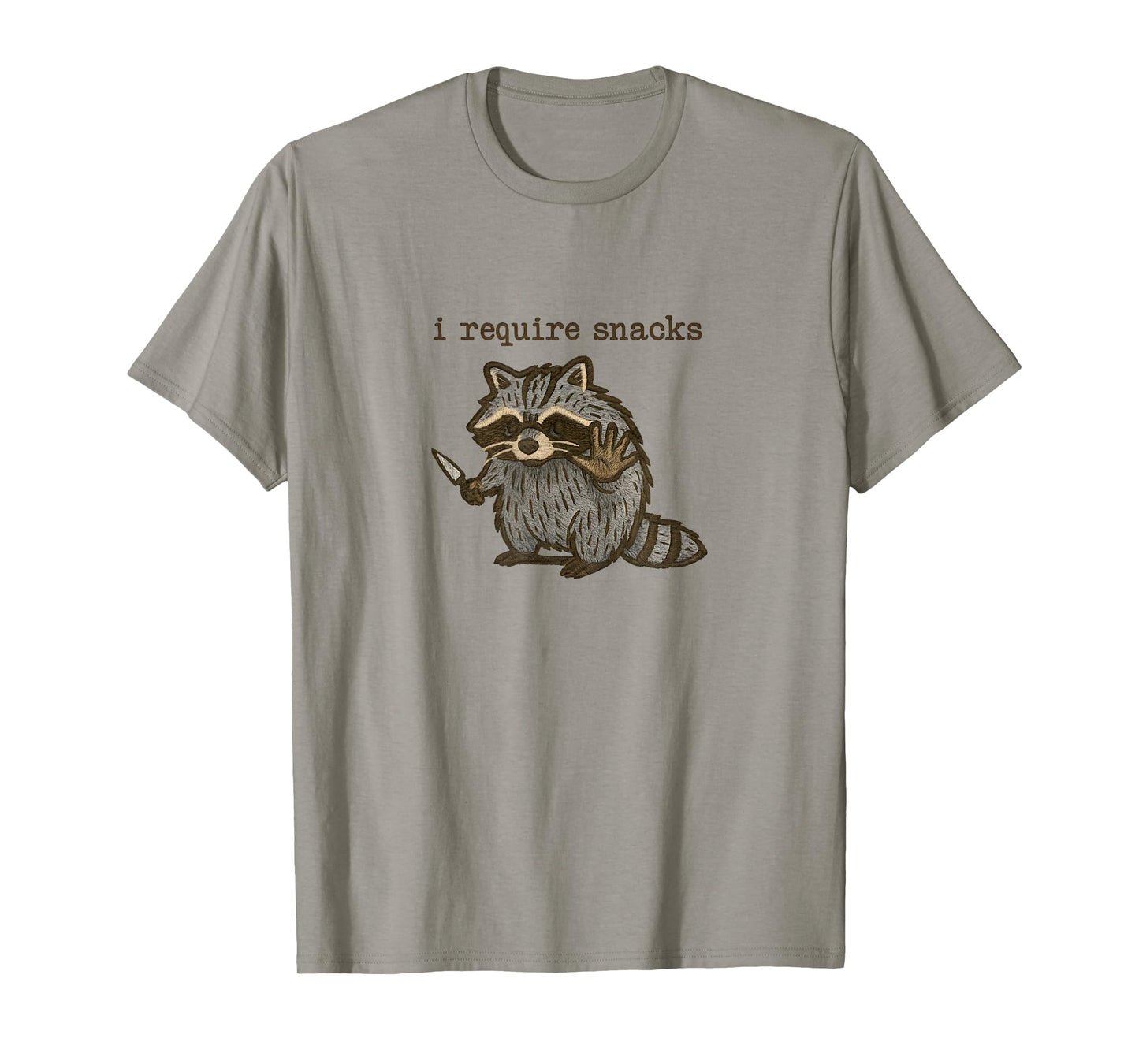 I Require Snacks Raccoon Funny Raccoon Snacks T-Shirt