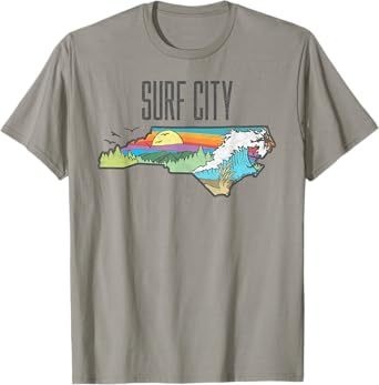 Surf City State of North Carolina Outdoors Graphic T-Shirt