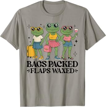 Bags Packed Flaps Waxed Funny Embarrassing Adult Humor Women T-Shirt