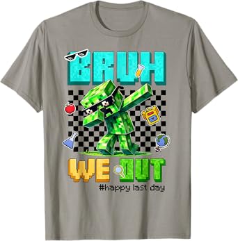 Bruh We Out Teachers Appreciation Last day of School Gamer T-Shirt