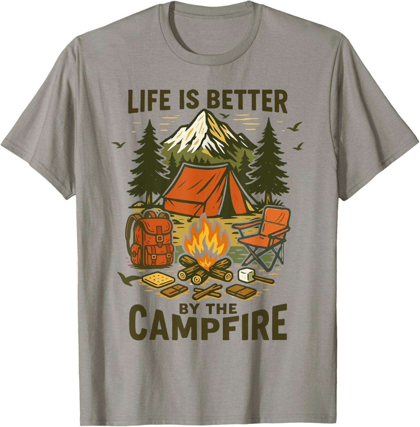 Life Is Better At The Campfire Funny Camper Camp Camping T-Shirt