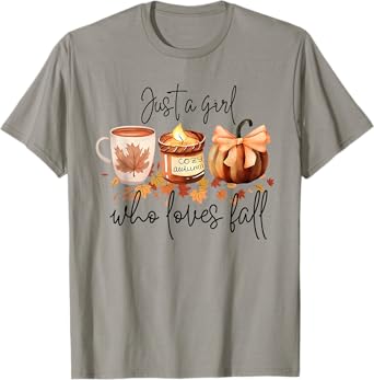 Just A Girl Who Loves Fall Pumpkin Cozy Autumn T-Shirt
