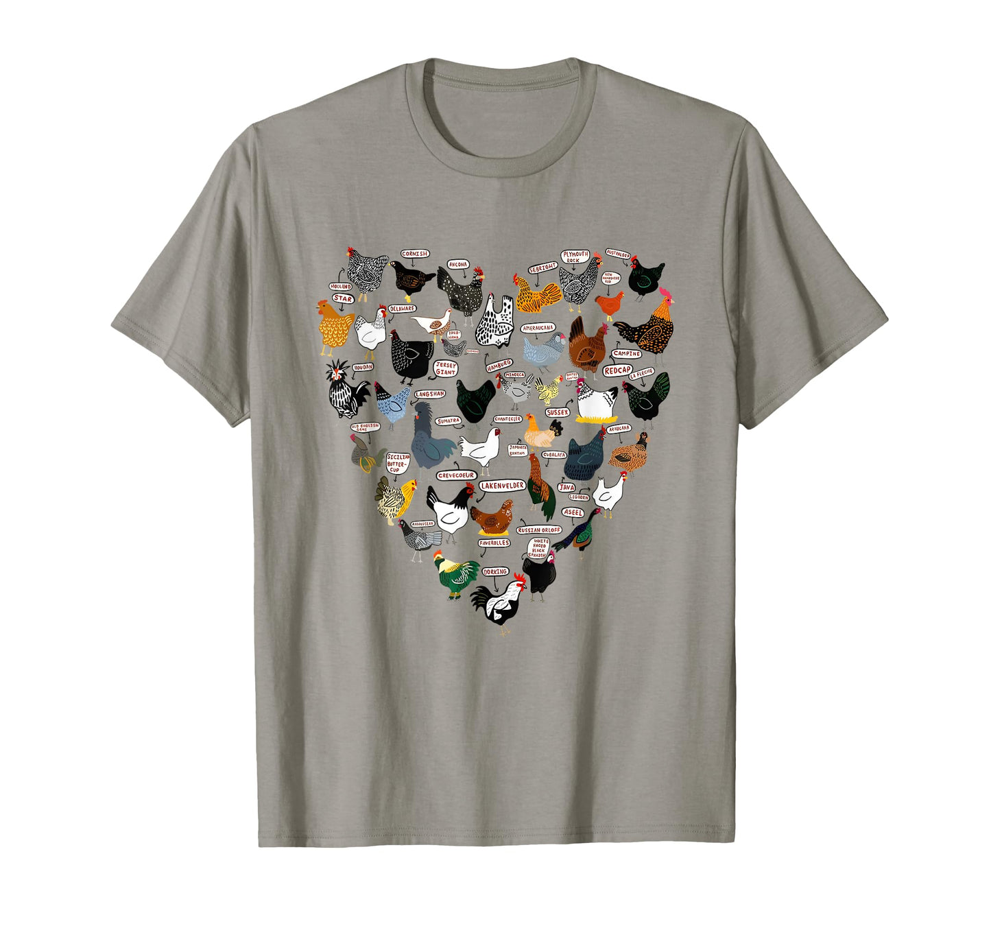 Chicken Breeds Mothers Chickens Heart Shape Women Farmer T-Shirt