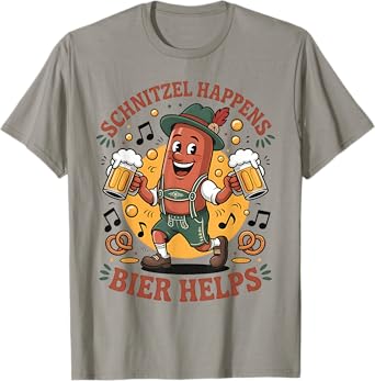 Schnitzel Happens Bier Helps Funny German Beer Festival T-Shirt