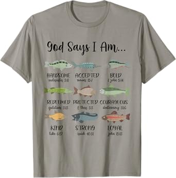 God Says I Am, Jesus And Fishing, Fish Christian Religious T-Shirt