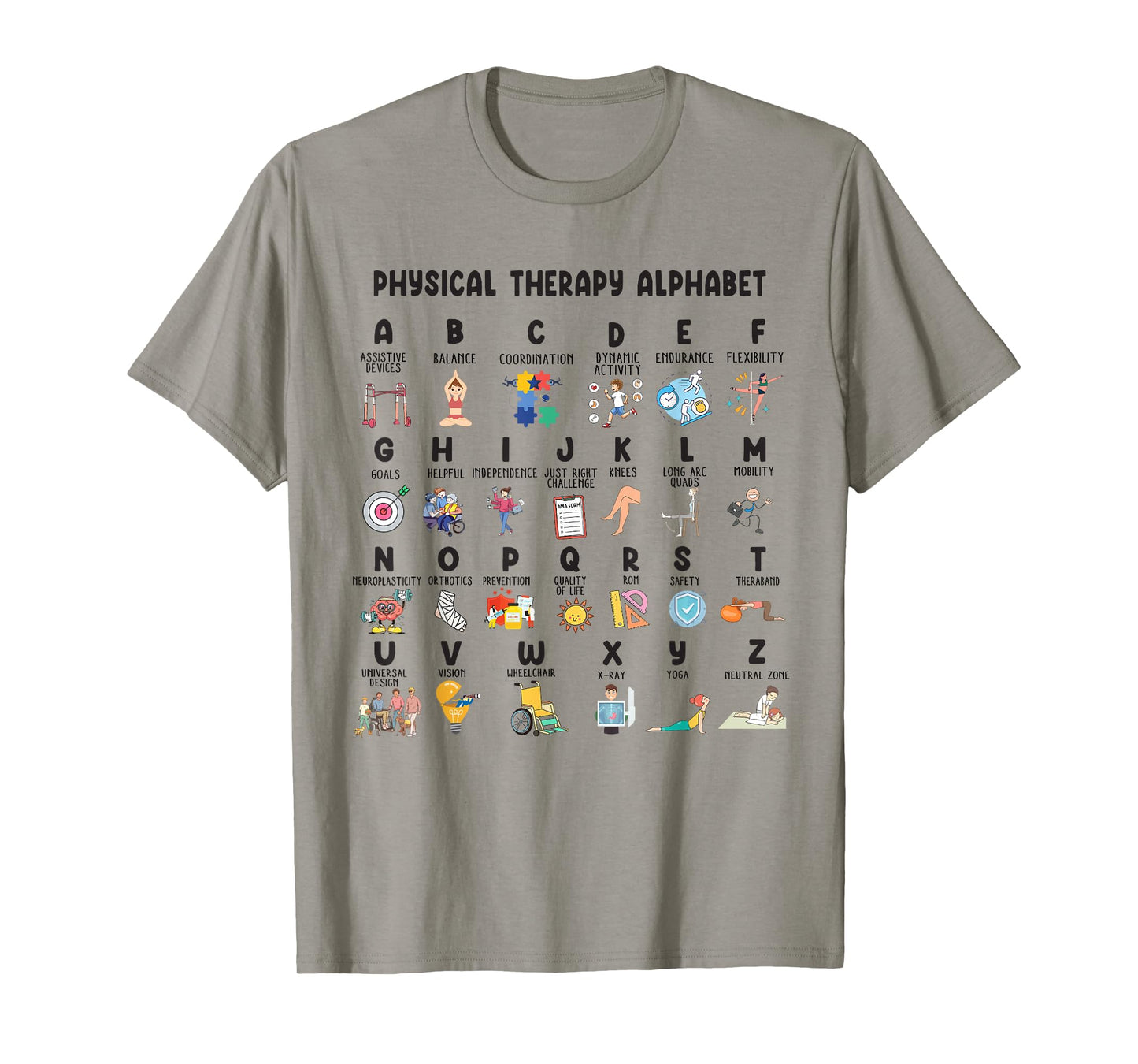 Physical Therapy Alphabet Funny Physical Therapist PT Life T-Shirt