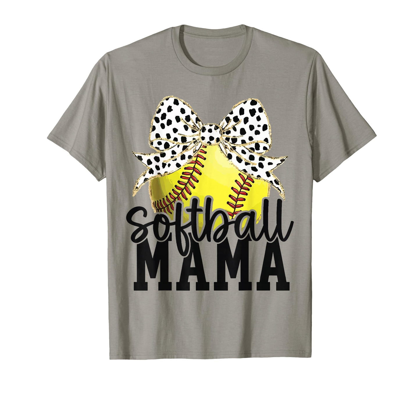 Softball Mom Coquette Bow Baseball Mom Mother's Day T-Shirt