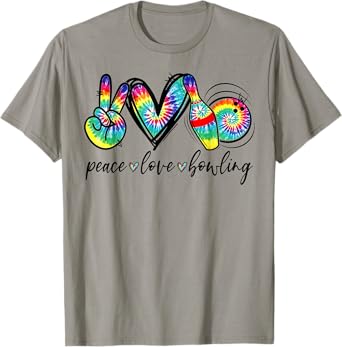 Peace Love Bowling Tie Dye Funny Bowling Lovers T-Shirt