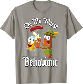 Funny Hot Dog On My Wurst Behavior Sausage Drinking T-Shirt