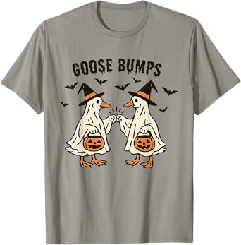 Goose Bumps Halloween Goose Ghost Pumpkin Goose Fist Bump T-Shirt