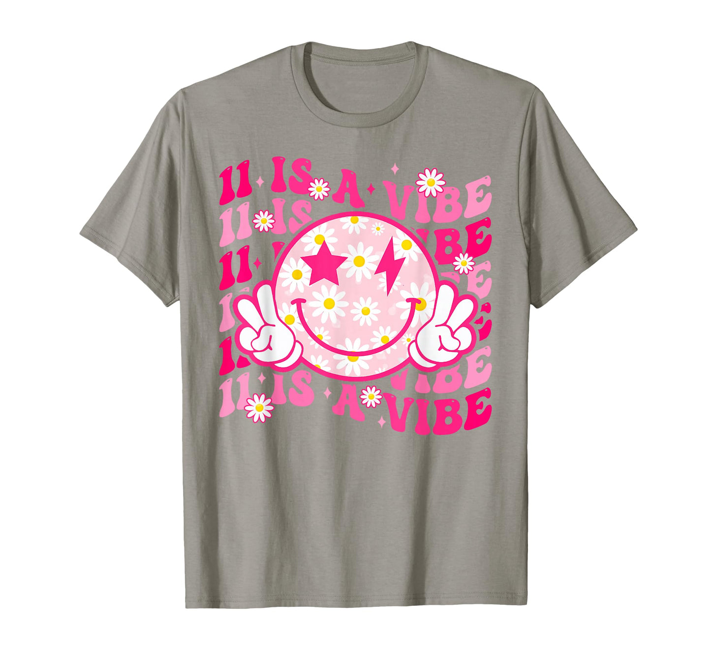 Eleven Is A Vibe 11 Year Old Gift 11th Groovy Birthday Girl T-Shirt