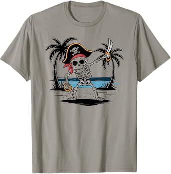 Pirate Dabbing Skeleton Pirate Lover for Kids Tee T-Shirt