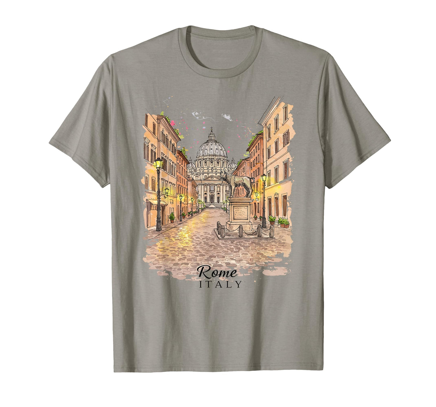 Rome Italy Lovers Art Print Vintage Cityscape Roma Italia T-Shirt