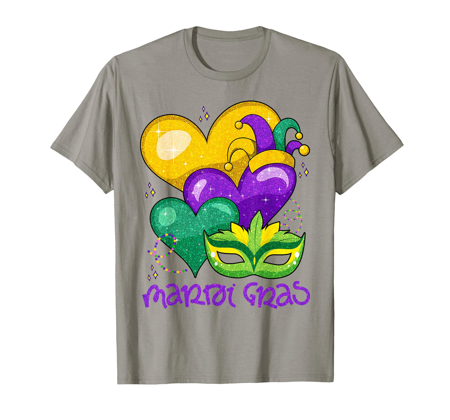 Mardi Gras Hearts Cute Outfit Women Girls Kids Toddler T-Shirt