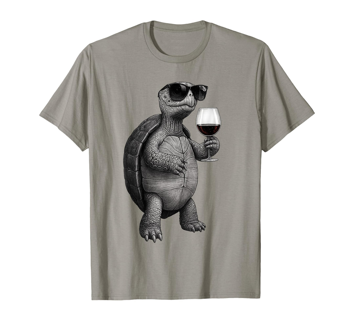 Cool Turtle Drinking Red Wine Art Print T-Shirt