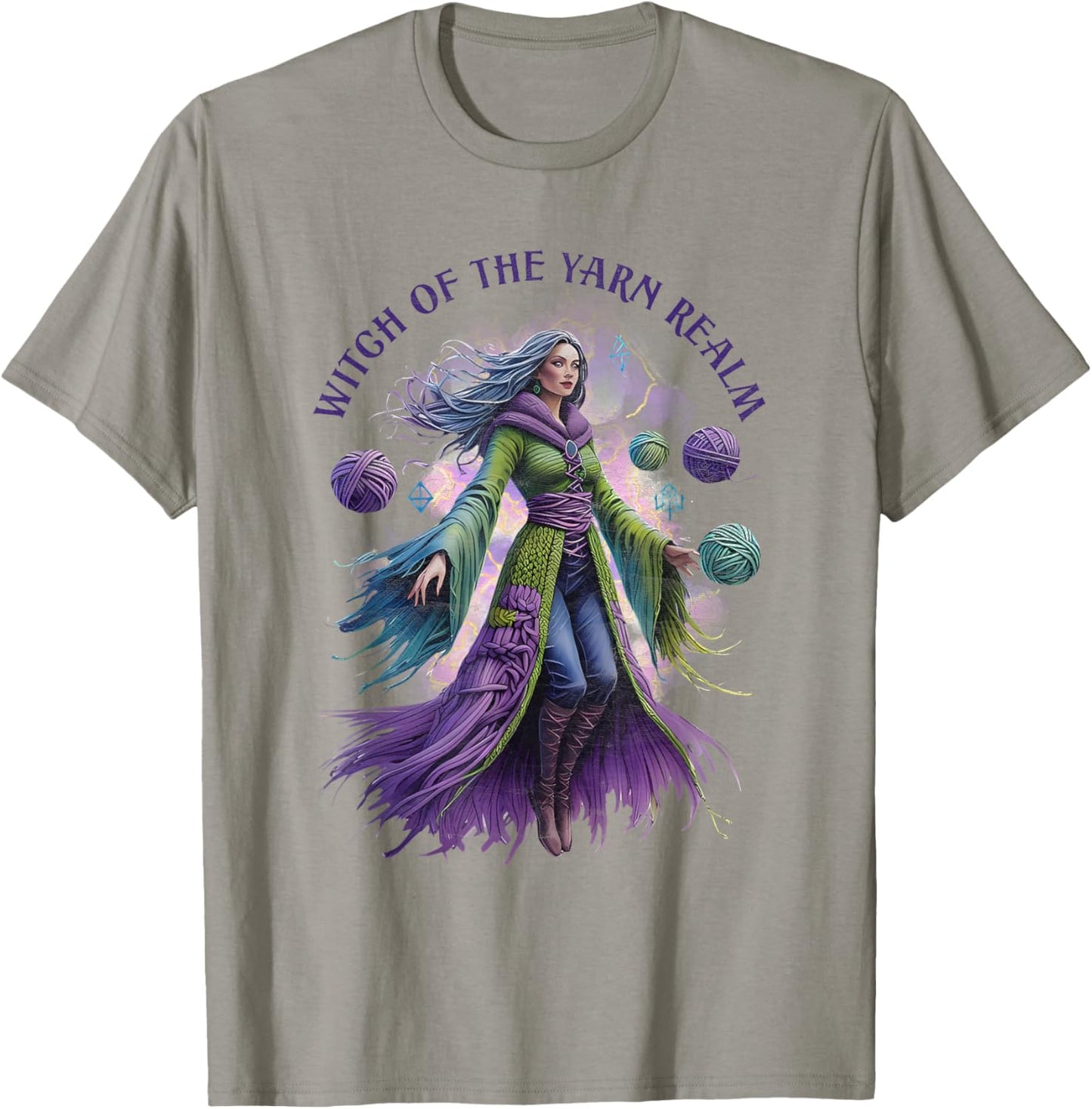 Witch Of The Yarn Realm Yarn Lover Quote Spellbound Stitches T-Shirt