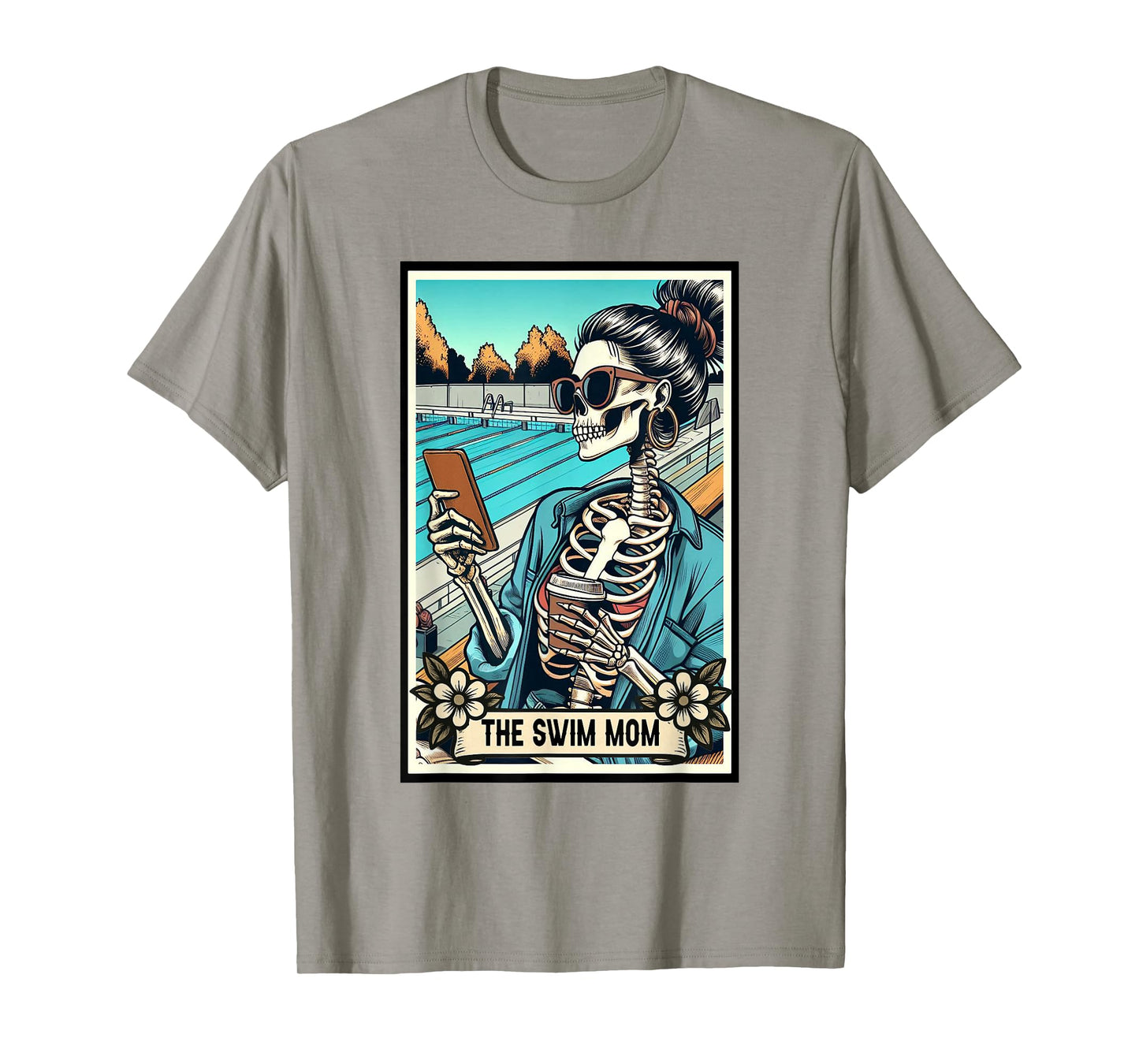 Swim Mom Swimming Coffee Lover The Swim Mom Tarot Card T-Shirt
