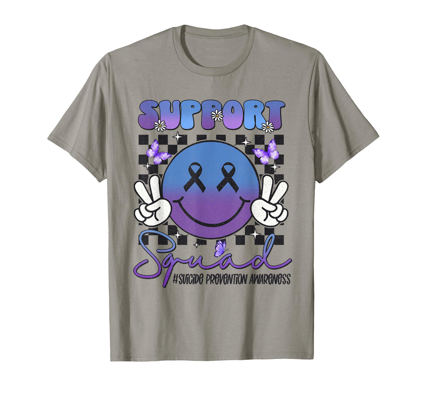 Suicide Prevention Awareness Support Teal & Purple Ribbon T-Shirt