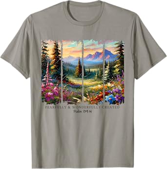 Fearfully & Wonderfully Created Bible Verse Christian Faith T-Shirt